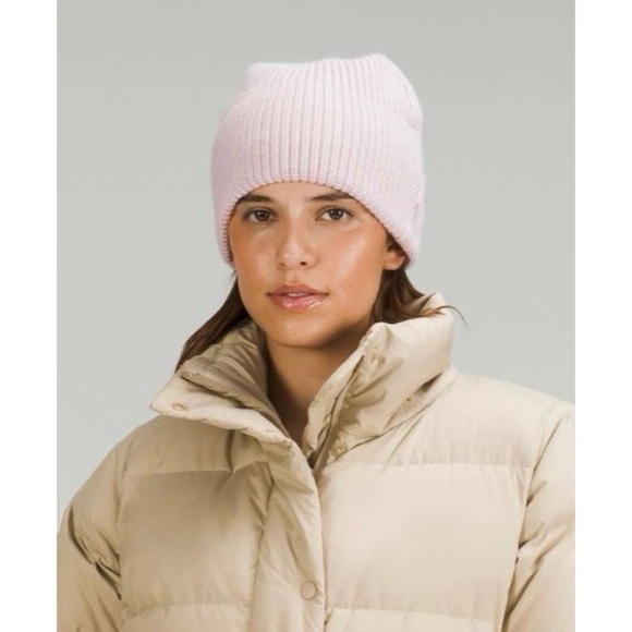 LULULEMON Pink Peony Ribbed Merino Wool-Blend Knit Beanie main image 4
